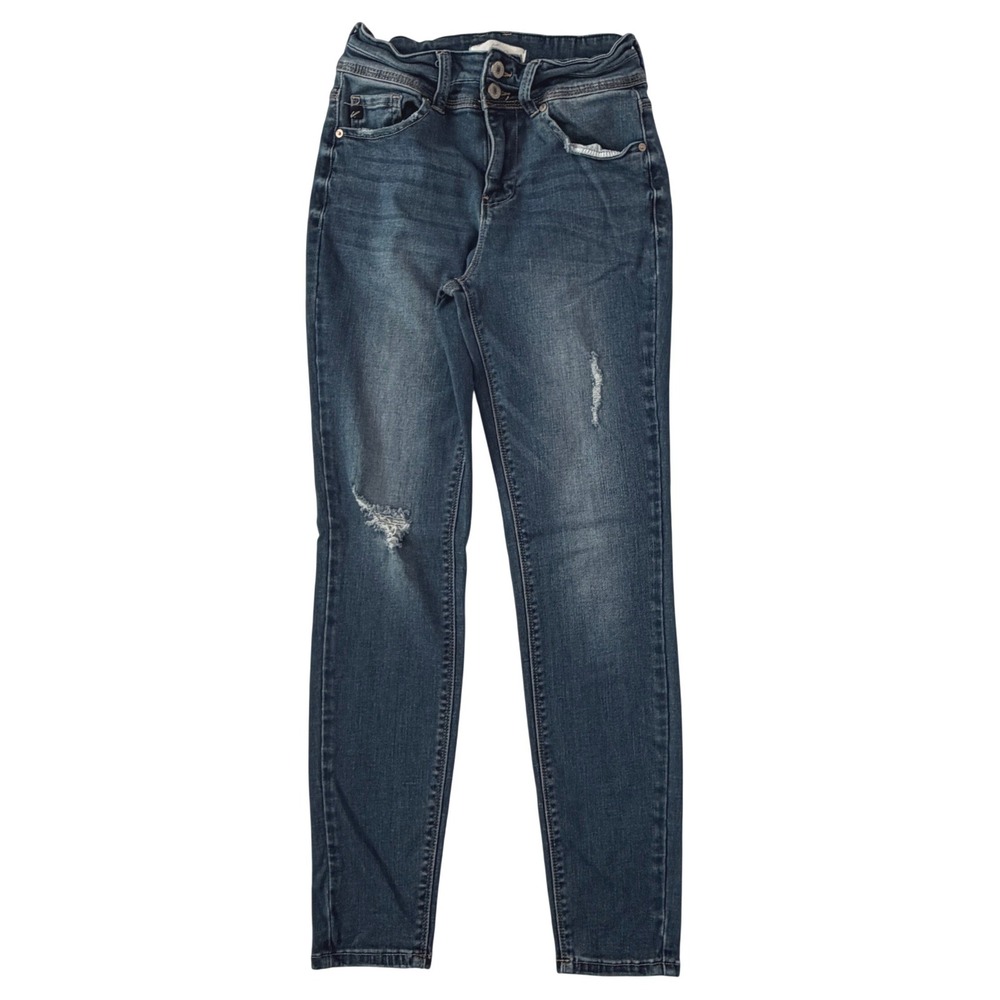 KanCan High Rise Distressed Skinny Jeans Dark Wash KC5241D Size 5 26 Womens